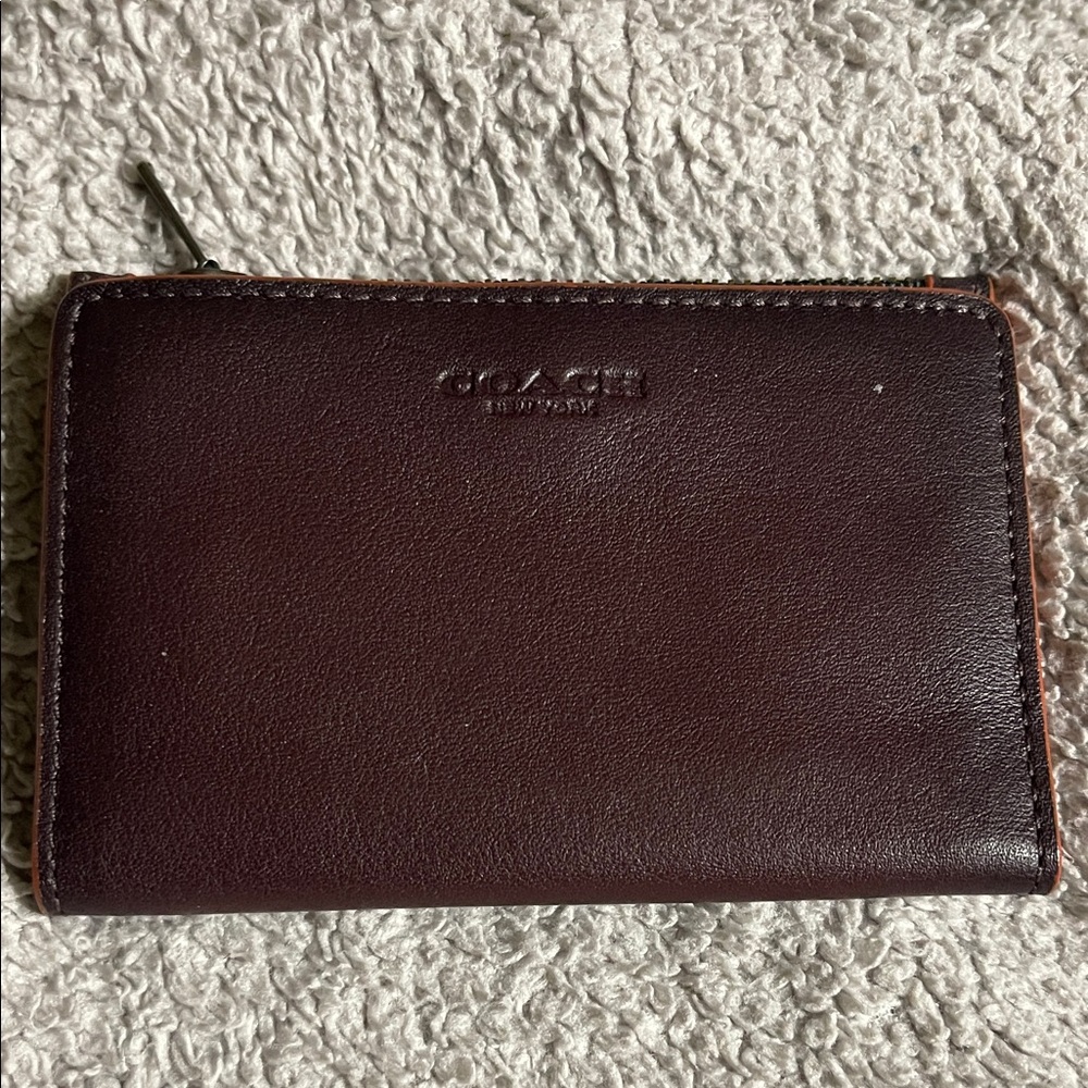 Coach Dark Brown Leather Card Holder NWT